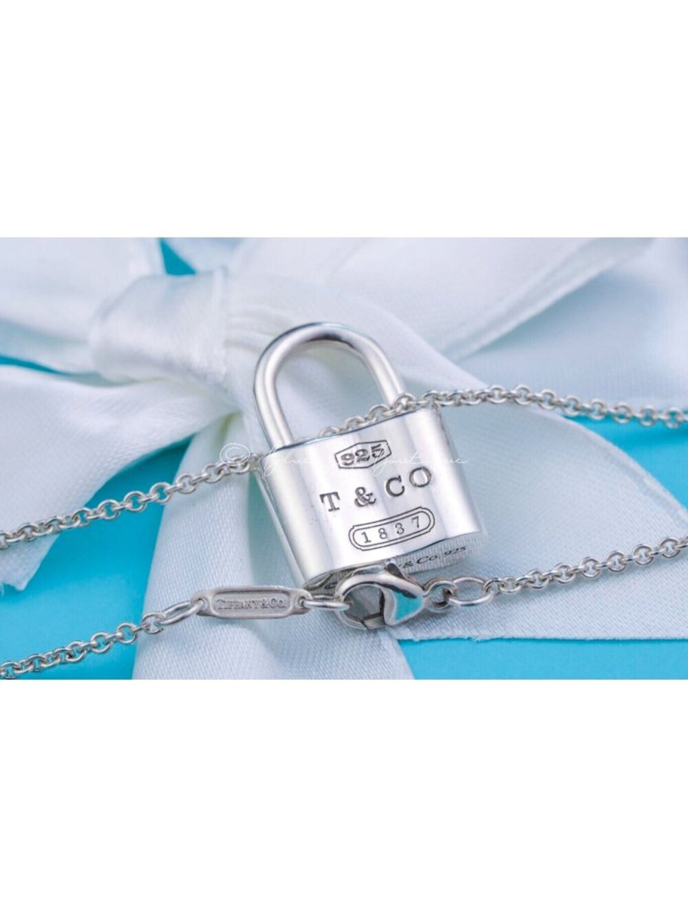 Tiffany & Co. Lock Necklace 1837 Padlock Pendant in Sterling Silver 16" Chain